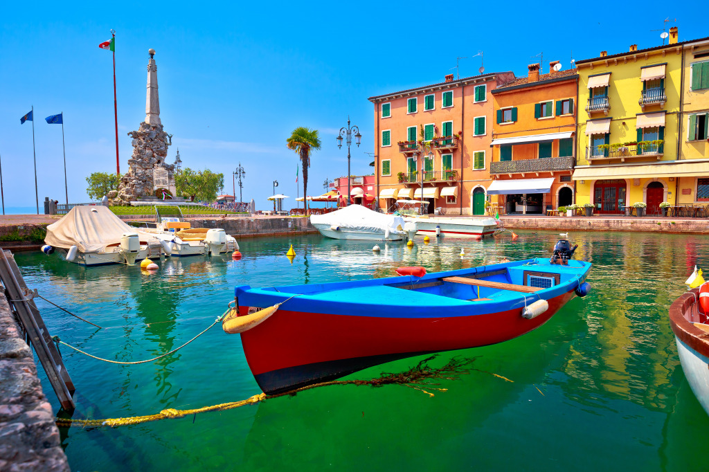 Lazise Harbor, Lago Di Garda, Italy jigsaw puzzle in Puzzle of the Day puzzles on TheJigsawPuzzles.com