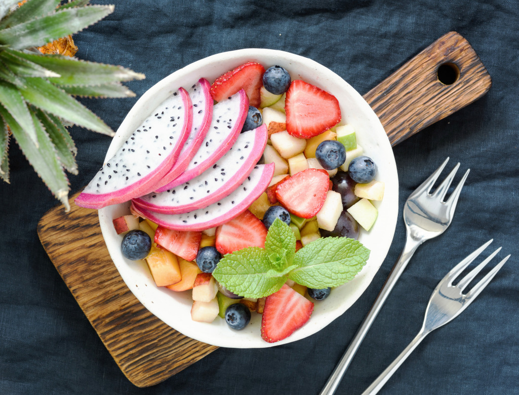 Fruit Salad with Dragonfruit jigsaw puzzle in Fruits & Veggies puzzles on TheJigsawPuzzles.com