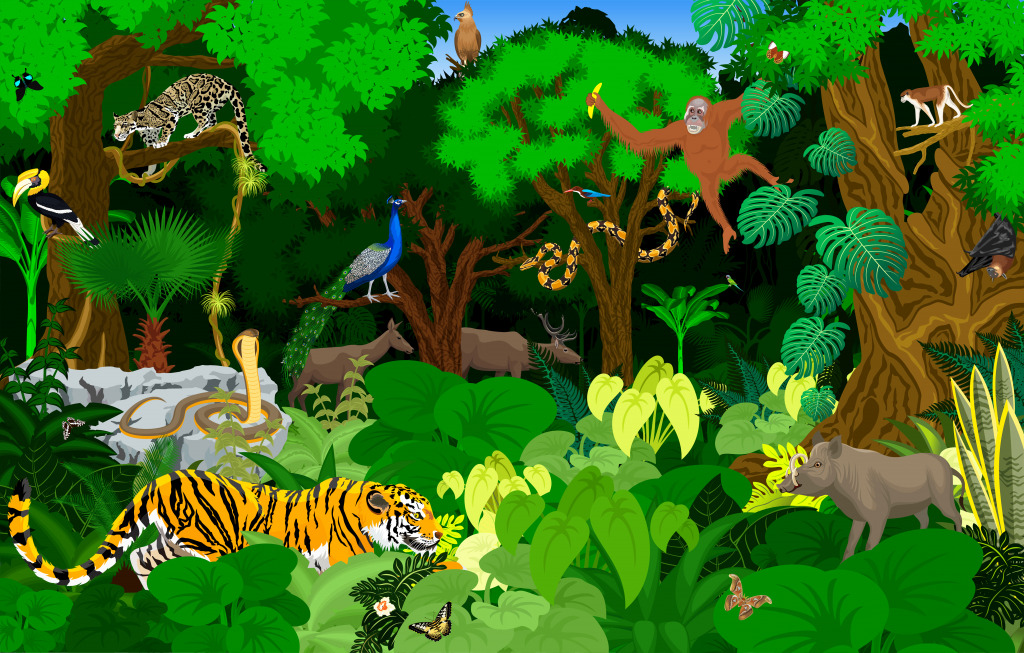 Animals in the Jungle jigsaw puzzle in Animals puzzles on TheJigsawPuzzles.com