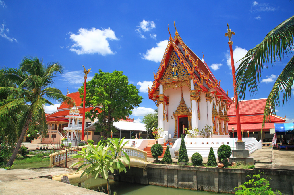 Wat Palelai in Nonthaburi, Thailand jigsaw puzzle in Bridges puzzles on TheJigsawPuzzles.com