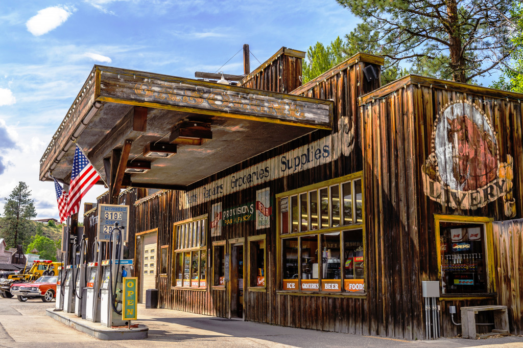 Chevron Gas Station In Winthrop WA jigsaw puzzle in Puzzle of the Day puzzles on TheJigsawPuzzles.com