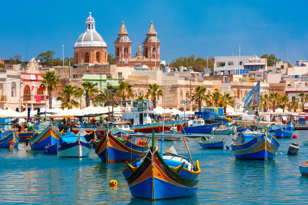 Marsaxlokk Fishing Village, Malta jigsaw puzzle in Great Sightings puzzles on TheJigsawPuzzles.com