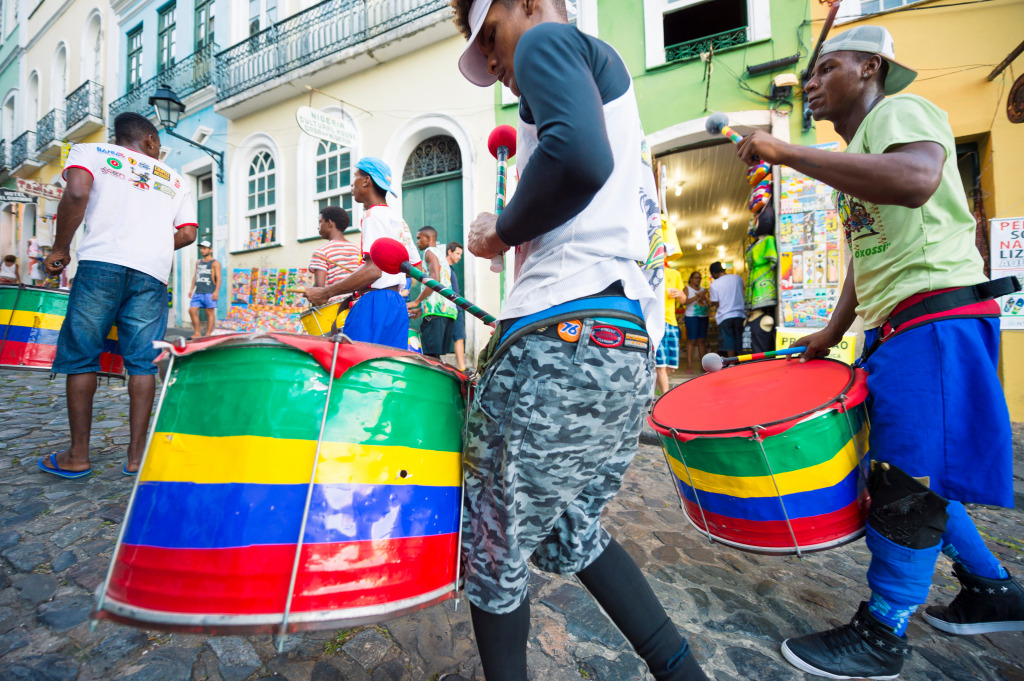 Brazilian Drummers in Salvador jigsaw puzzle in People puzzles on TheJigsawPuzzles.com