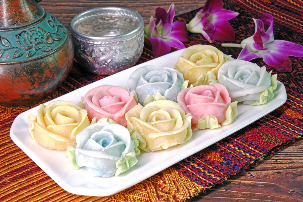 Siamese Allure Rose Candy, Thai Cuisine jigsaw puzzle in Food & Bakery puzzles on TheJigsawPuzzles.com