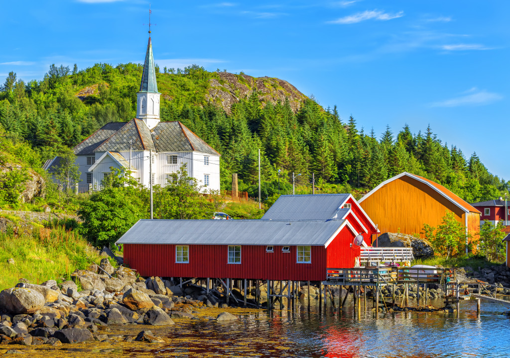 Moskenes Church, Lofoten Islands, Norway jigsaw puzzle in Great Sightings puzzles on TheJigsawPuzzles.com