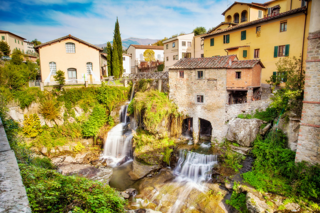 Loro Ciuffenna, Arezzo, Italy jigsaw puzzle in Waterfalls puzzles on TheJigsawPuzzles.com