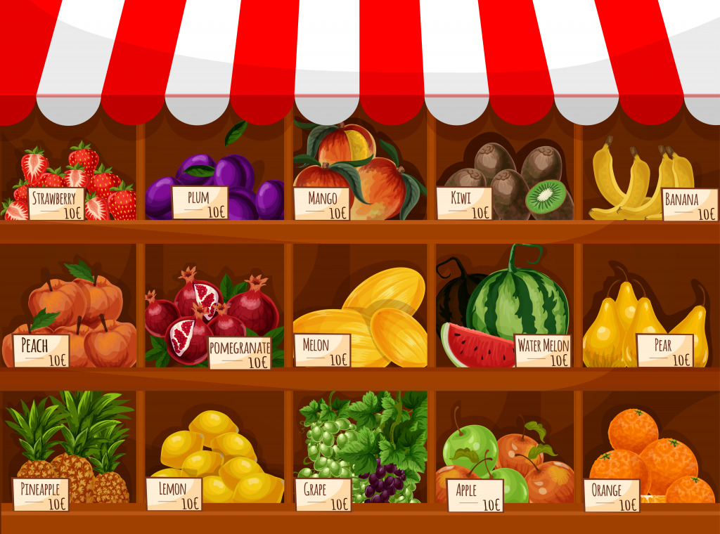 Fruit Stall at the Market jigsaw puzzle in Fruits & Veggies puzzles on TheJigsawPuzzles.com