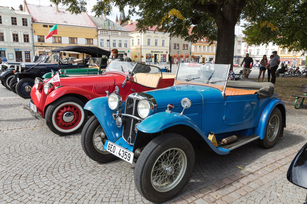 Cars Show in Vysoke Myto, Czech Republic jigsaw puzzle in Cars & Bikes puzzles on TheJigsawPuzzles.com