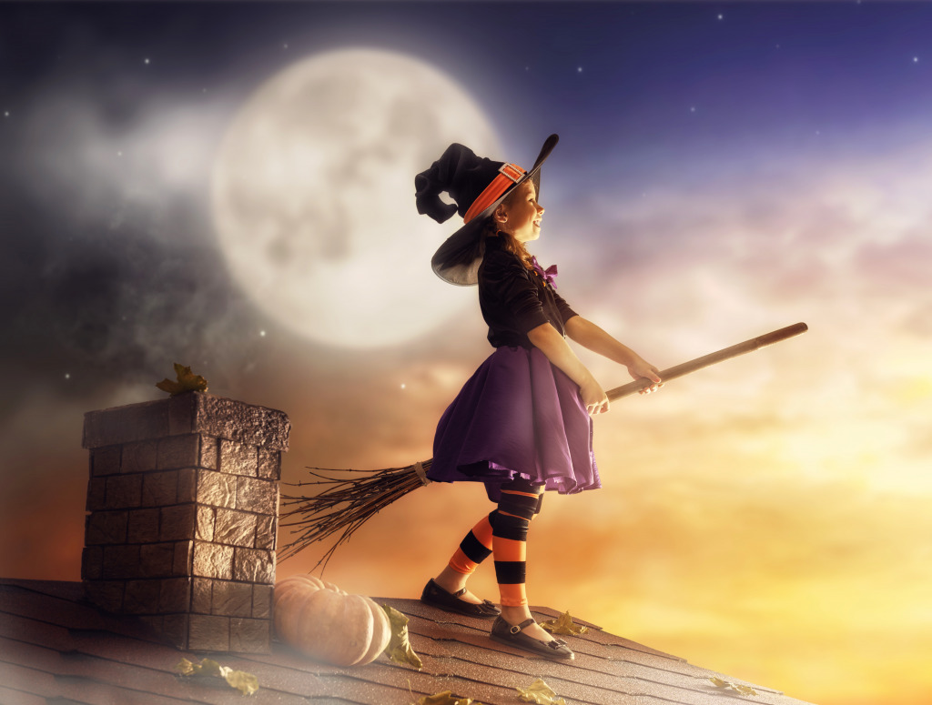 Little Witch jigsaw puzzle in Halloween puzzles on TheJigsawPuzzles.com