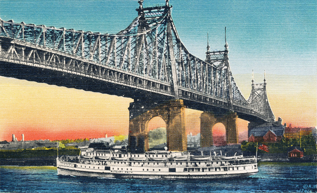 Postcard of the Queensboro Bridge jigsaw puzzle in Bridges puzzles on TheJigsawPuzzles.com