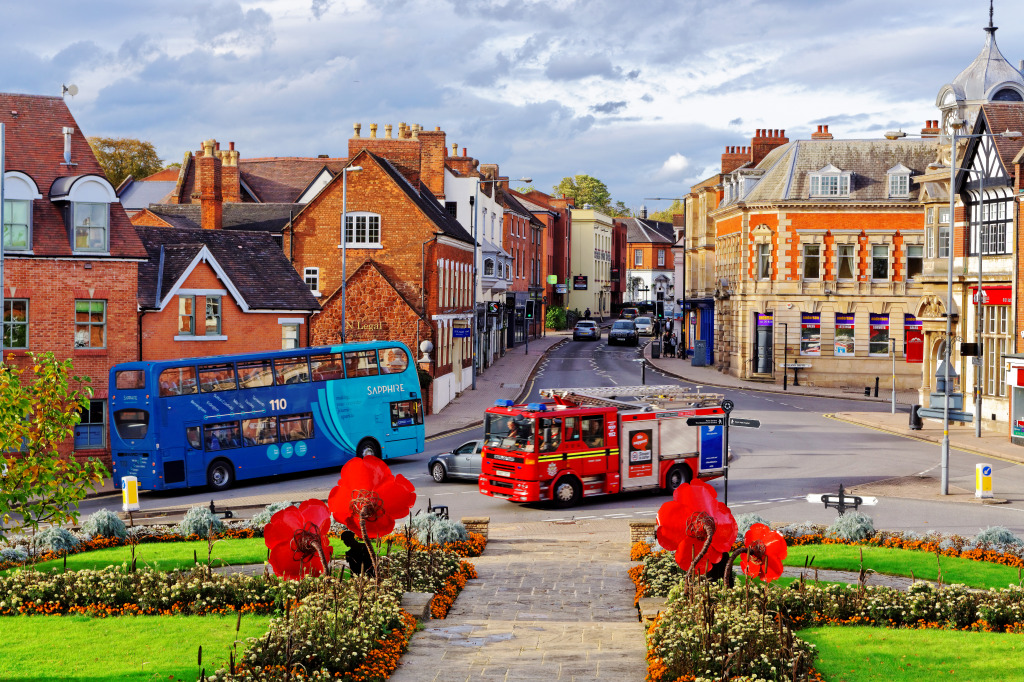 Fire Truck in Sutton Coldfield, UK jigsaw puzzle in Cars & Bikes puzzles on TheJigsawPuzzles.com