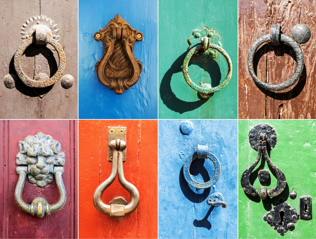Vintage Door Knockers jigsaw puzzle in Puzzle of the Day puzzles on TheJigsawPuzzles.com