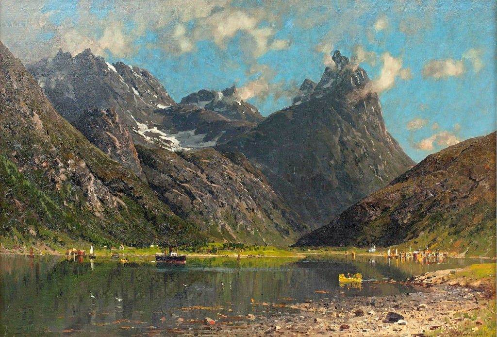 A Norwegian Fjord Scene jigsaw puzzle in Piece of Art puzzles on TheJigsawPuzzles.com