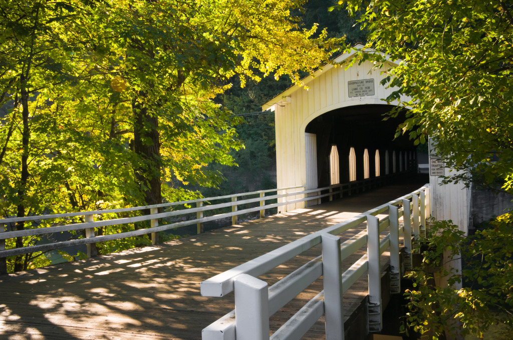 Goodpasture Covered Bridge, Oregon jigsaw puzzle in Bridges puzzles on TheJigsawPuzzles.com