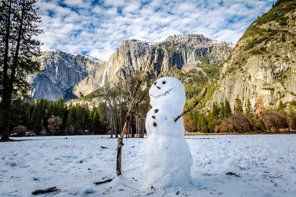 Snowman in the Yosemite Valley jigsaw puzzle in Waterfalls puzzles on TheJigsawPuzzles.com