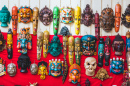 Carved Wooden Masks, Kathmandu, Nepal