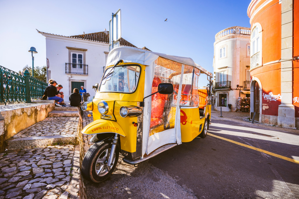 Tuk Tuk Taxi in Tavira, Portugal jigsaw puzzle in Cars & Bikes puzzles on TheJigsawPuzzles.com