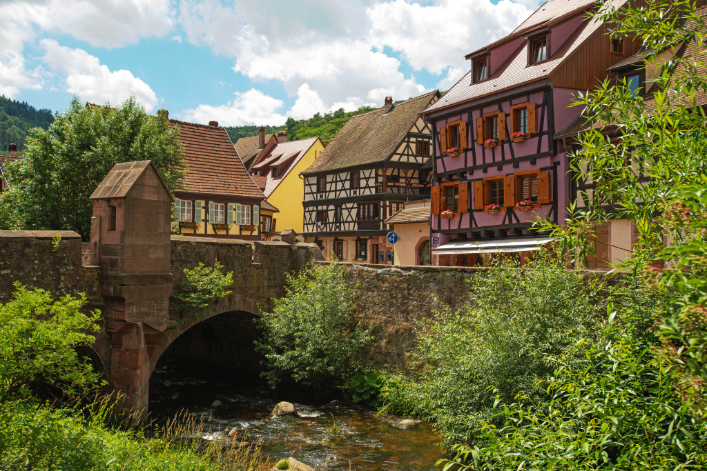 Town of Kaysersberg, Alsace, France jigsaw puzzle in Bridges puzzles on TheJigsawPuzzles.com