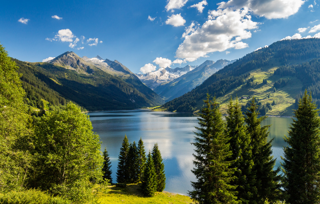 Speicher Durlassboden Lake, Austrian Alps jigsaw puzzle in Great Sightings puzzles on TheJigsawPuzzles.com