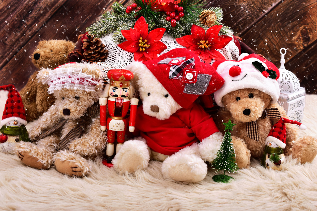 Christmas Teddy Bears jigsaw puzzle in Christmas & New Year puzzles on TheJigsawPuzzles.com