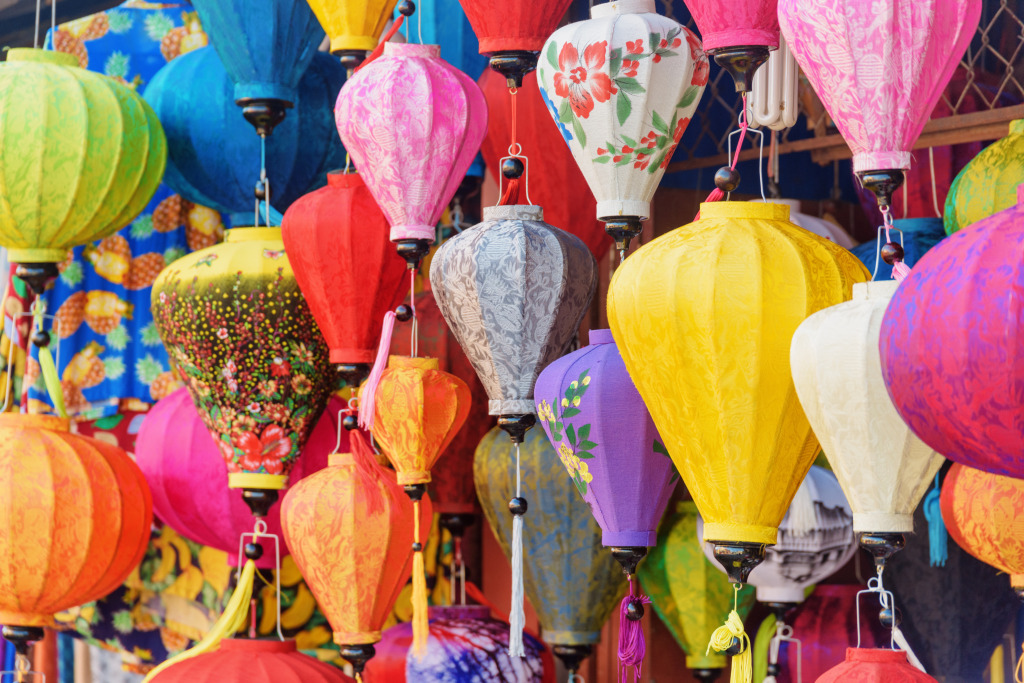 Traditional Silk Lanterns, Hoi An, Vietnam jigsaw puzzle in Handmade puzzles on TheJigsawPuzzles.com