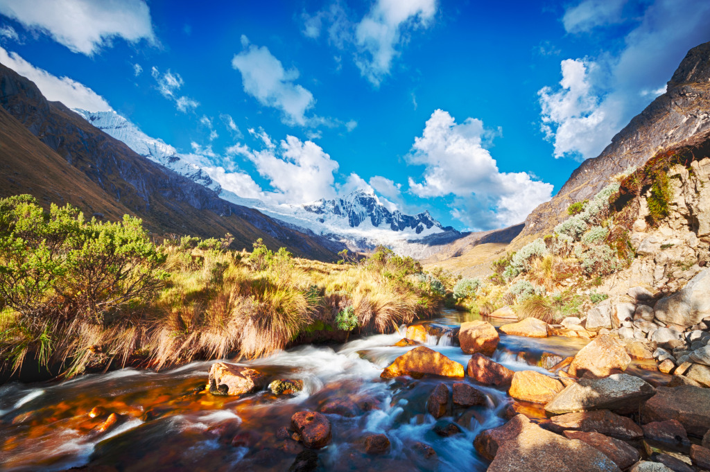 Paso Punta Union, Santa Cruz Trek, Peru jigsaw puzzle in Waterfalls puzzles on TheJigsawPuzzles.com