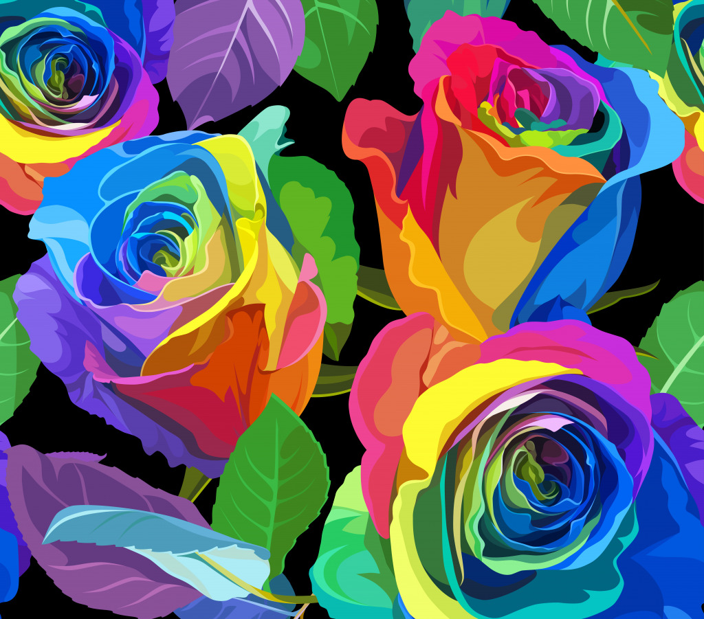 Rainbow Roses jigsaw puzzle in Puzzle of the Day puzzles on TheJigsawPuzzles.com