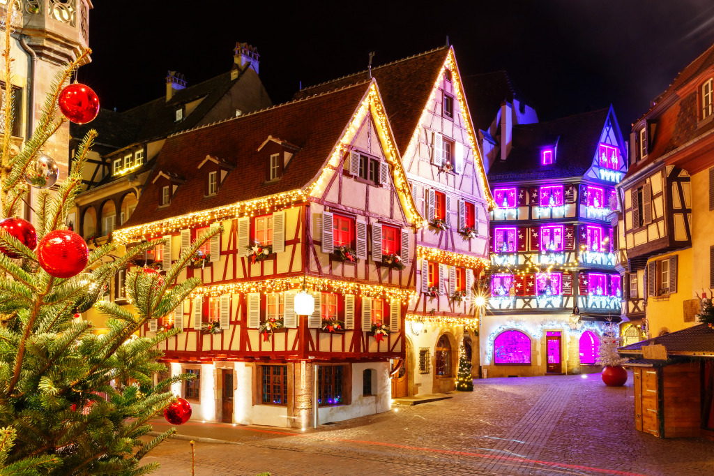Alsatian Half-Timbered Houses, Colmar jigsaw puzzle in Street View puzzles on TheJigsawPuzzles.com