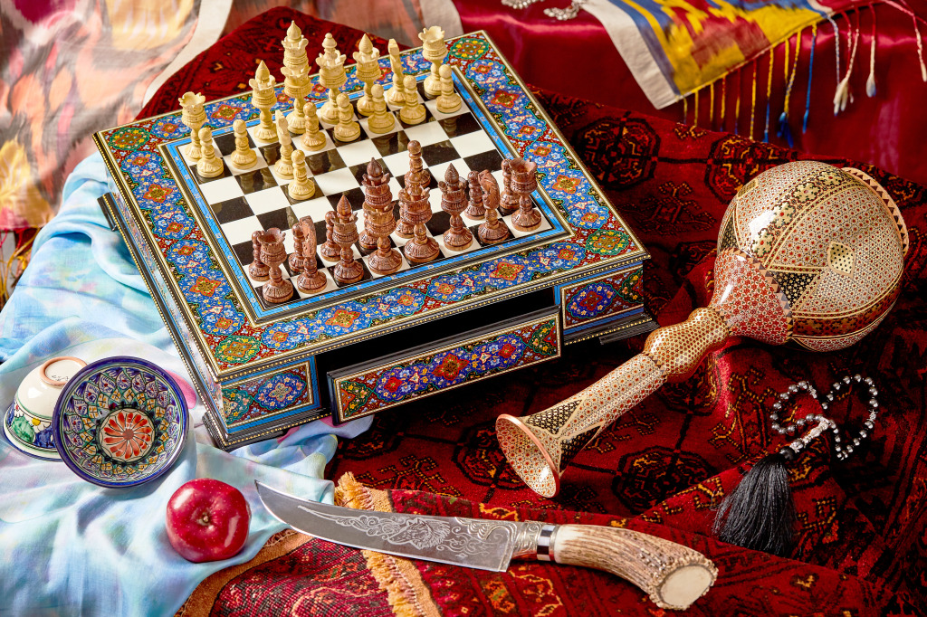 Uzbek Handmade Chess jigsaw puzzle in Handmade puzzles on TheJigsawPuzzles.com