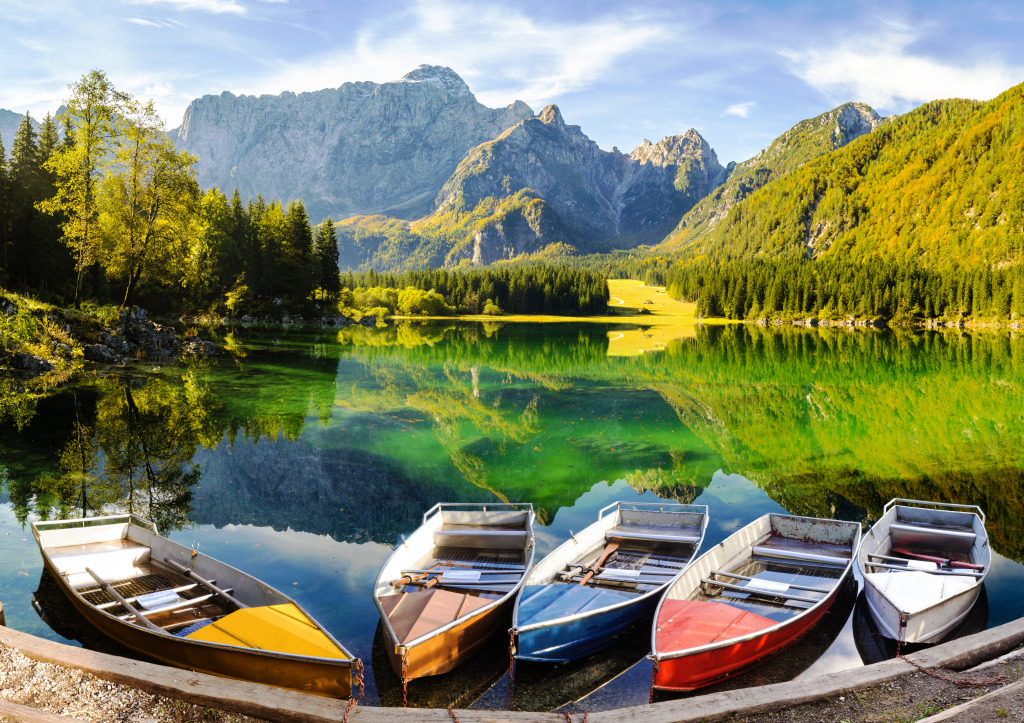 Mountain Lake in the Italian Alps jigsaw puzzle in Puzzle of the Day puzzles on TheJigsawPuzzles.com