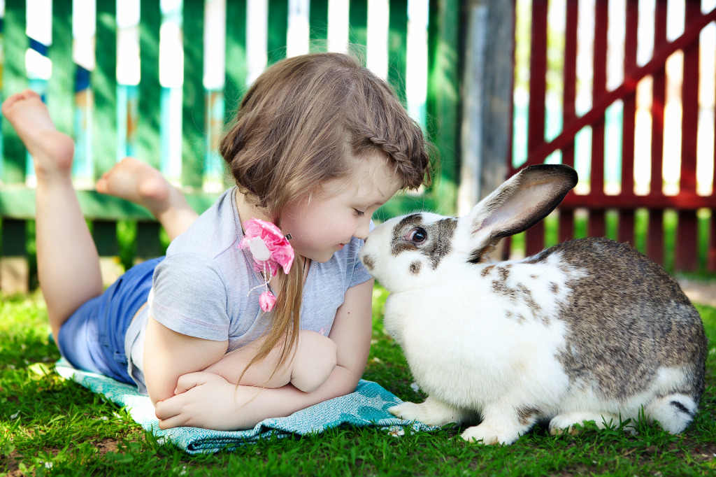 Girl with a Rabbit jigsaw puzzle in People puzzles on TheJigsawPuzzles.com
