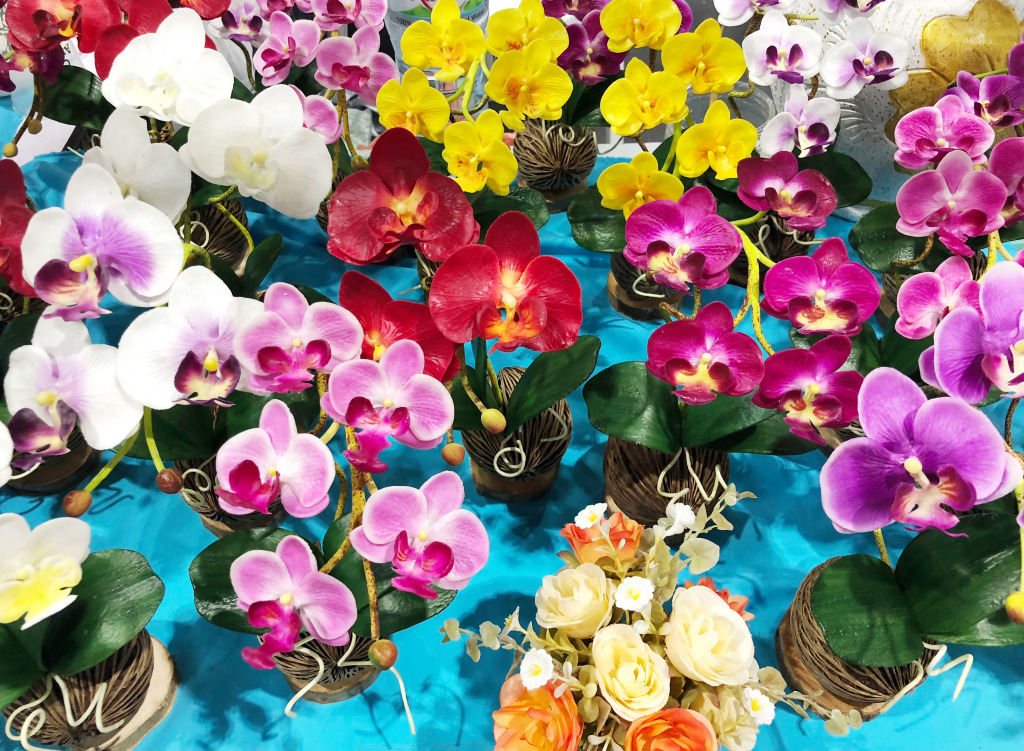 Artificial Orchids jigsaw puzzle in Flowers puzzles on TheJigsawPuzzles.com