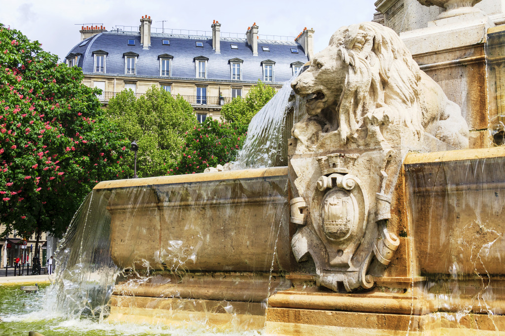 Fountain in Paris, France jigsaw puzzle in Waterfalls puzzles on TheJigsawPuzzles.com