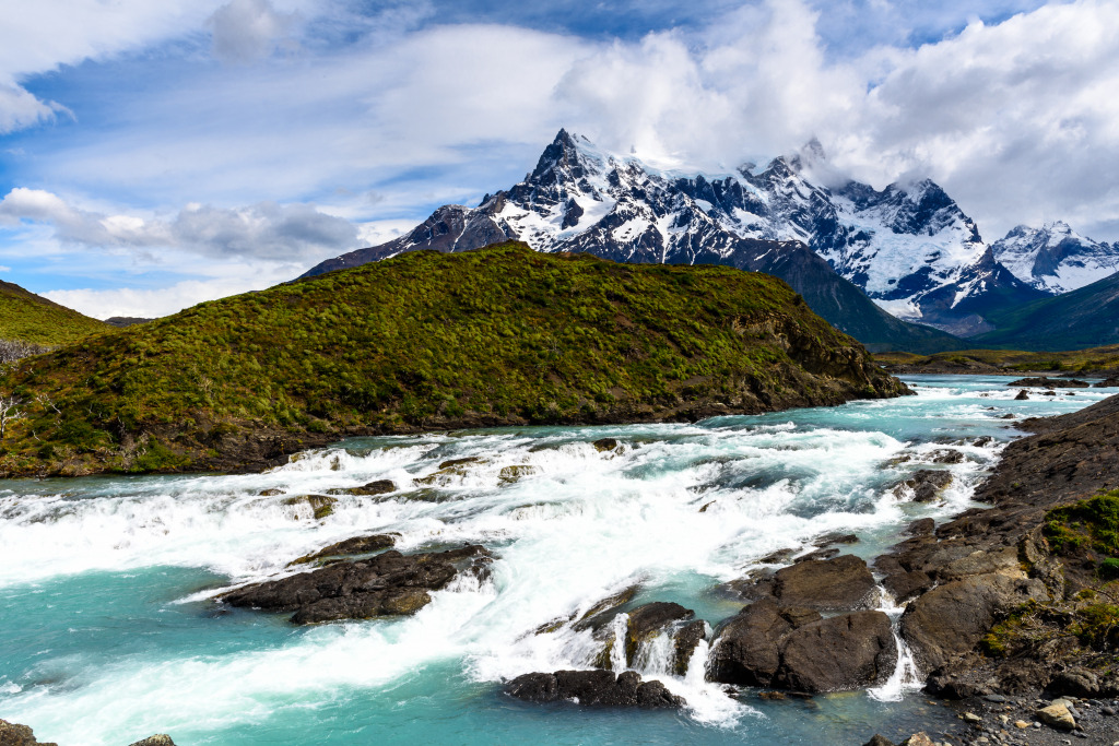 Salto Grande Waterfall, Patagonia, Chile jigsaw puzzle in Waterfalls puzzles on TheJigsawPuzzles.com