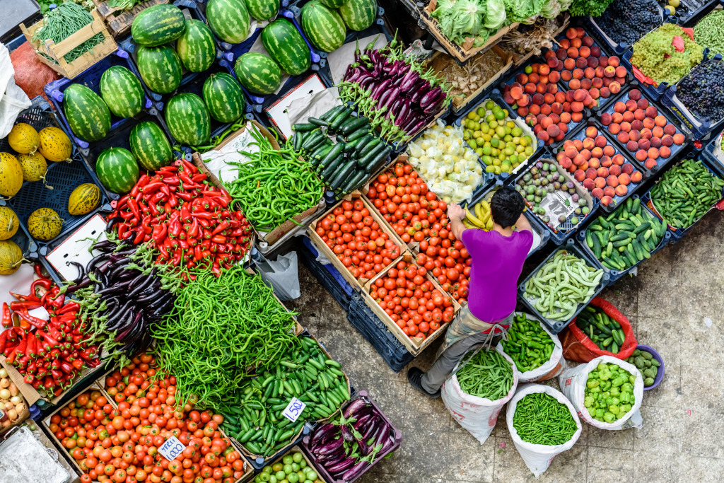 Melike Hatun Bazaar, Turkey jigsaw puzzle in Fruits & Veggies puzzles on TheJigsawPuzzles.com