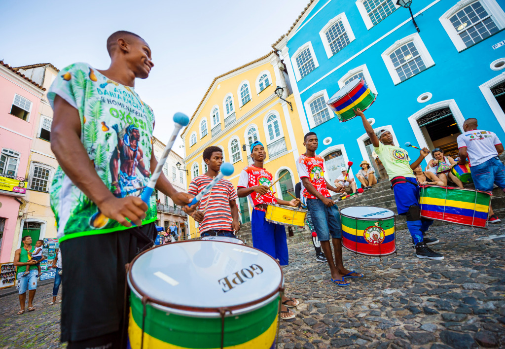 Drummers in Salvador, Brazil jigsaw puzzle in People puzzles on TheJigsawPuzzles.com