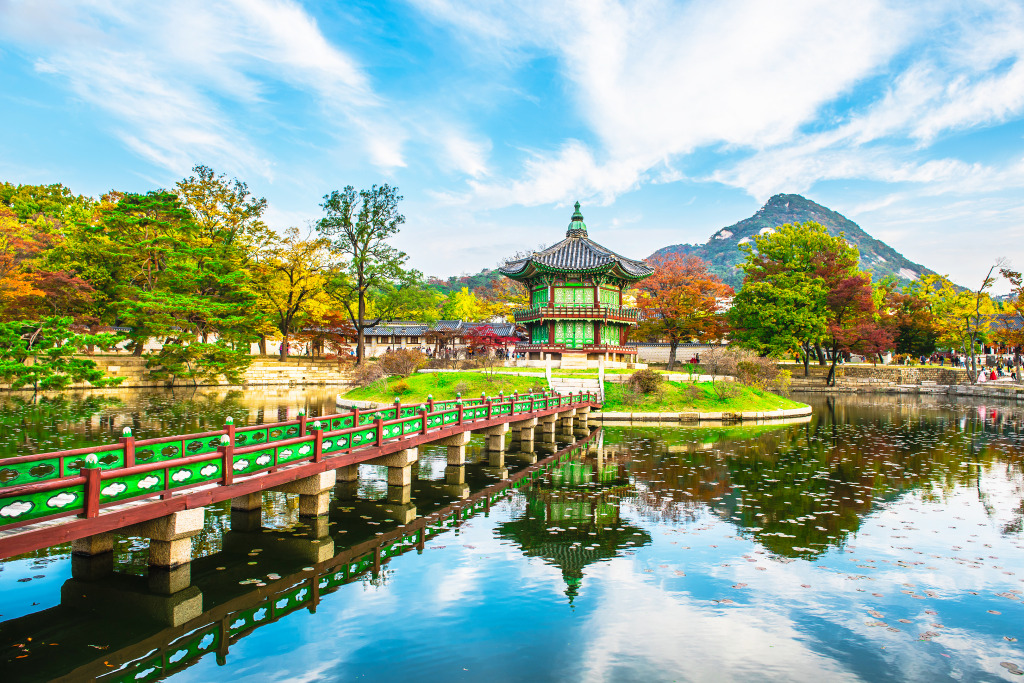 Gyeongbokgung Palace in Seoul, South Korea jigsaw puzzle in Castles puzzles on TheJigsawPuzzles.com