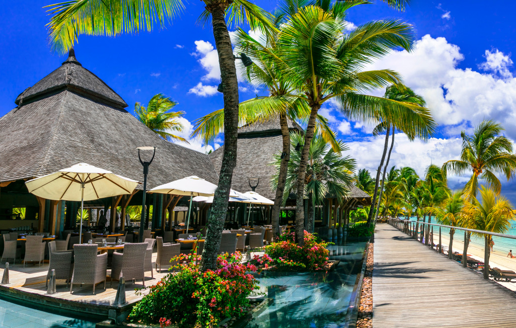 Tropical Resort, Mauritius island jigsaw puzzle in Puzzle of the Day puzzles on TheJigsawPuzzles.com