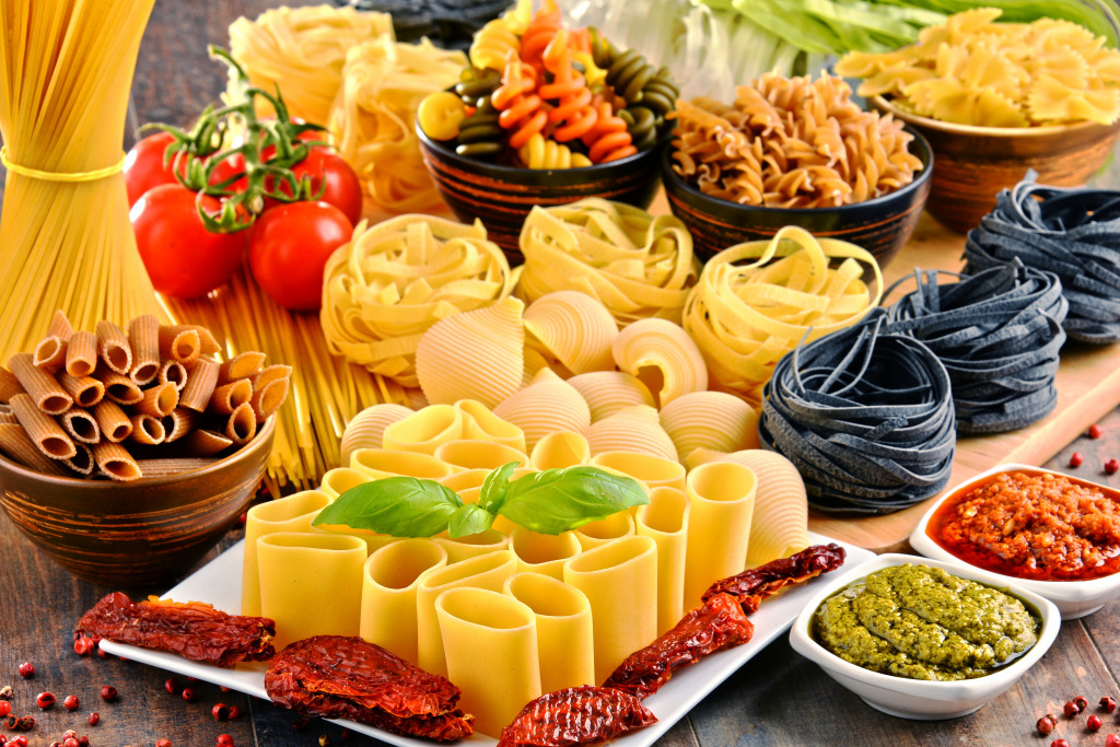 Variety of Pasta jigsaw puzzle in Food & Bakery puzzles on TheJigsawPuzzles.com