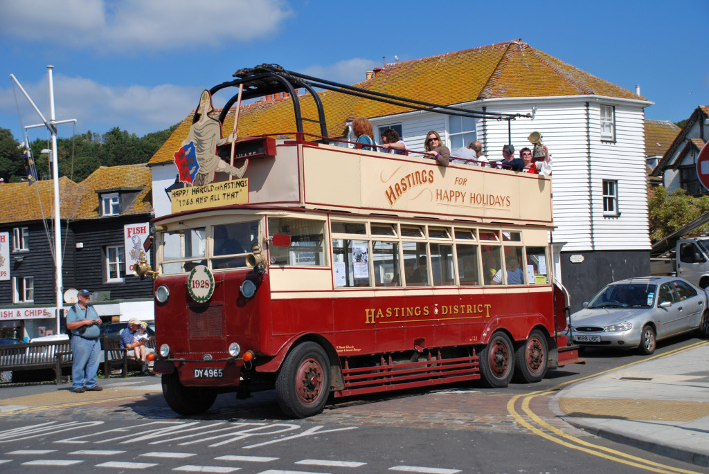 1928 Guy BTX Trolley Bus, Hastings, England jigsaw puzzle in Cars & Bikes puzzles on TheJigsawPuzzles.com