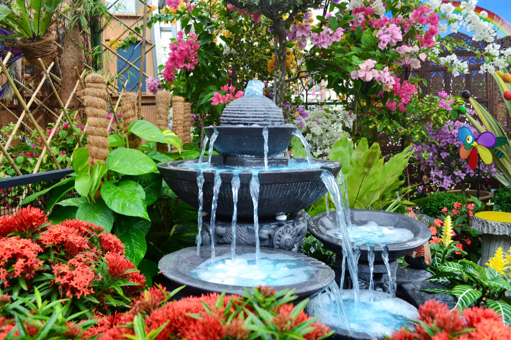 Fountain in the Garden jigsaw puzzle in Waterfalls puzzles on TheJigsawPuzzles.com