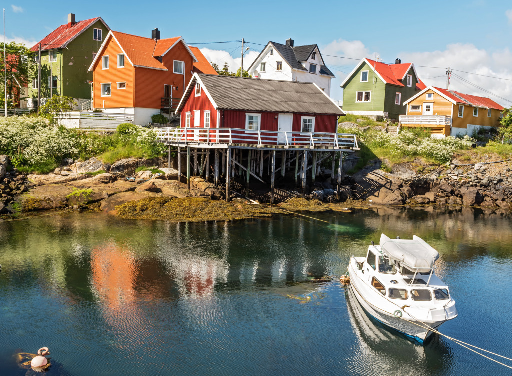 Fishing Village Henningsvaer, Lofoten Islands, Norway jigsaw puzzle in Puzzle of the Day puzzles on TheJigsawPuzzles.com