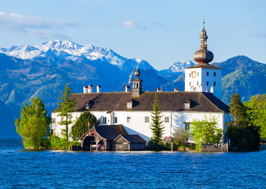 Schloss Ort on the Traunsee Lake, Austria jigsaw puzzle in Castles puzzles on TheJigsawPuzzles.com