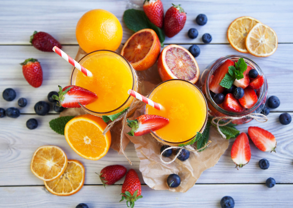 Orange Juice and Berries jigsaw puzzle in Puzzle of the Day puzzles on TheJigsawPuzzles.com