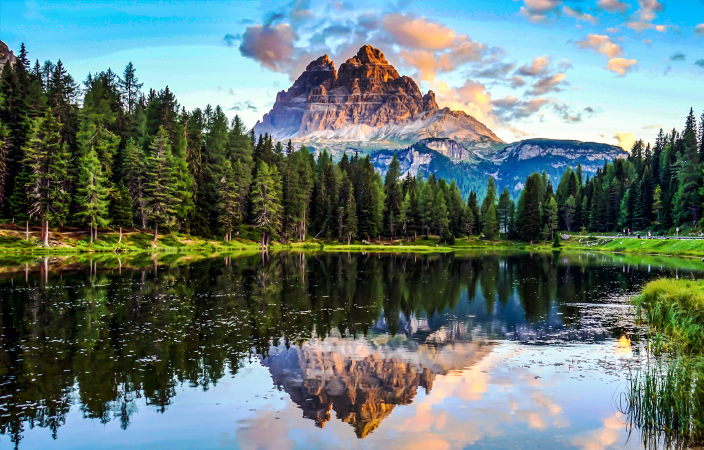 Mountain Lake Landscape jigsaw puzzle in Great Sightings puzzles on TheJigsawPuzzles.com