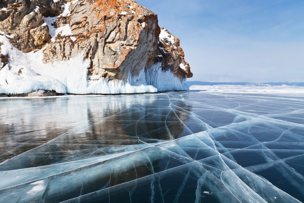 Olkhon Island and Frozen Lake Baikal, Siberia jigsaw puzzle in Great Sightings puzzles on TheJigsawPuzzles.com