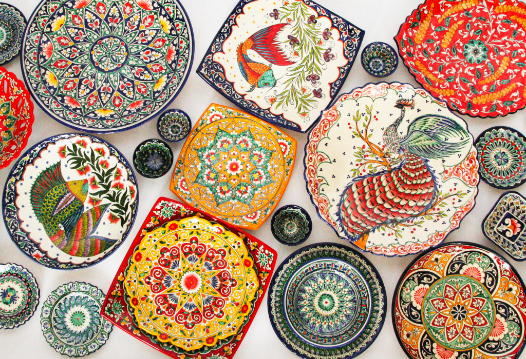 Samarkand Tableware, Uzbekistan jigsaw puzzle in Handmade puzzles on TheJigsawPuzzles.com