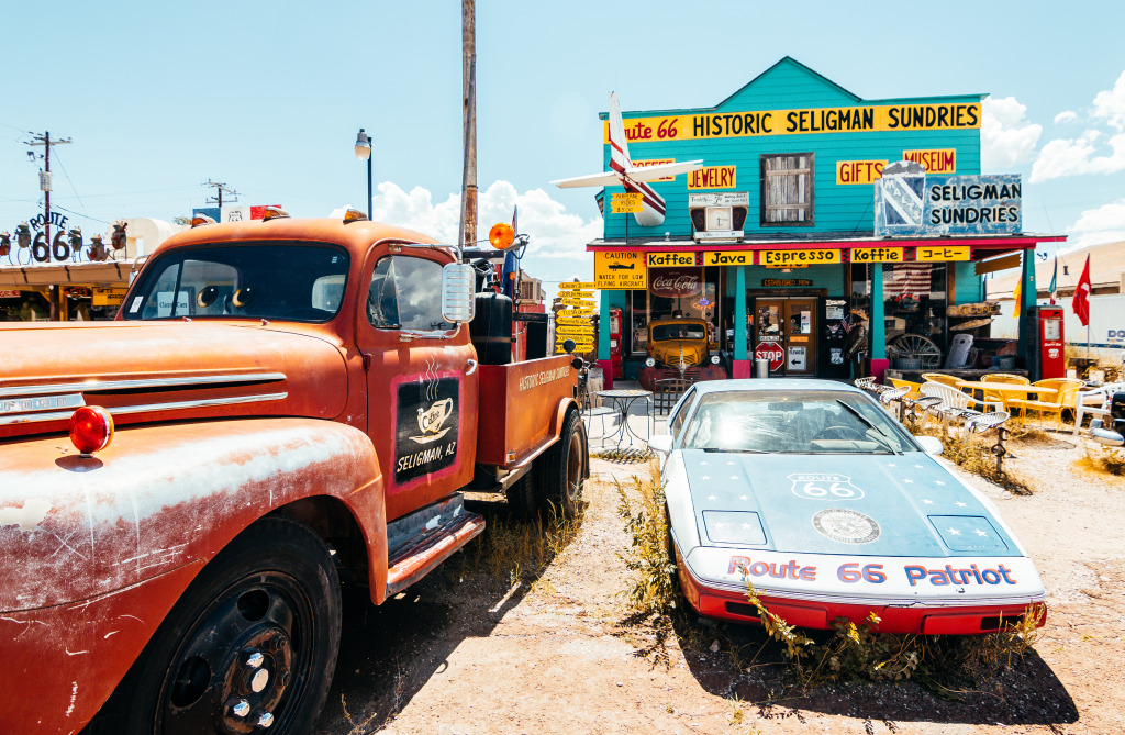 Route 66, Seligman, Arizona jigsaw puzzle in Cars & Bikes puzzles on TheJigsawPuzzles.com