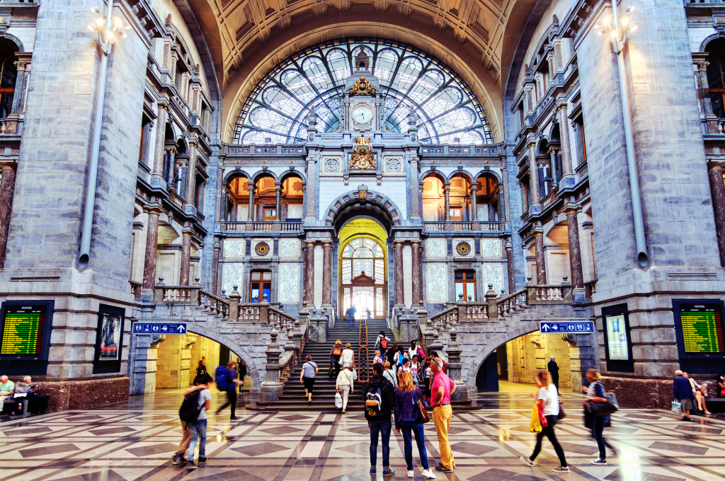 Antwerp Central Station, Belgium jigsaw puzzle in Puzzle of the Day puzzles on TheJigsawPuzzles.com