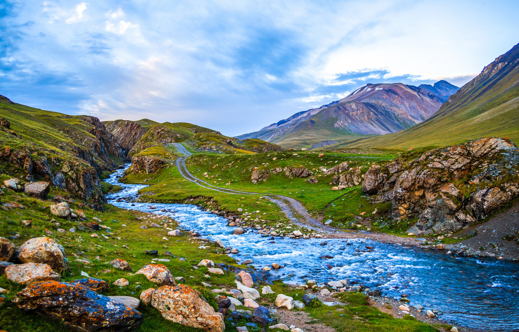 Mountain River Landscape jigsaw puzzle in Waterfalls puzzles on TheJigsawPuzzles.com